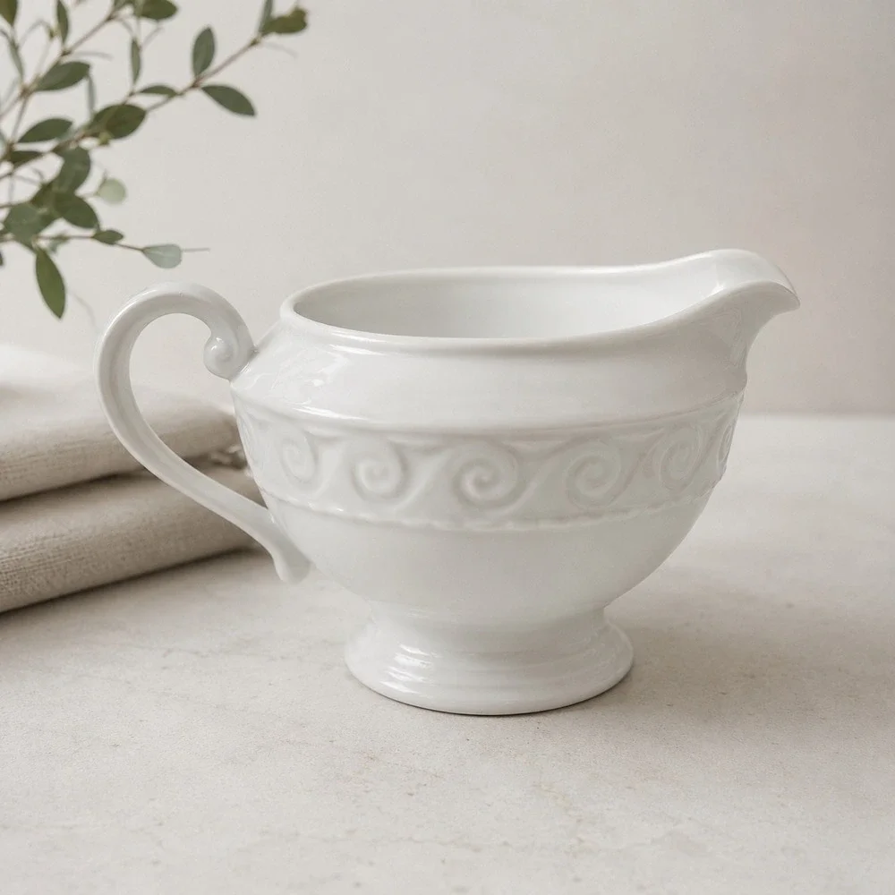Bernardaud Limoges Louvre Blanc Gravy Boat White Porcelain‎ Pitcher France